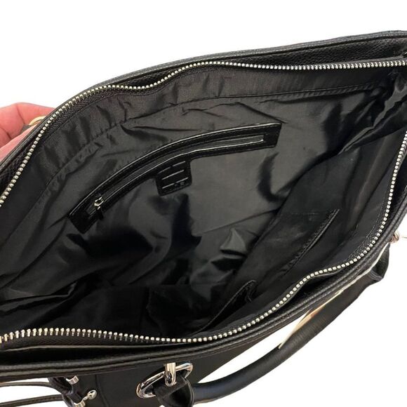 Hadel Black Vegan Faux Leather Tote Bag NWT - Picture 7 of 7